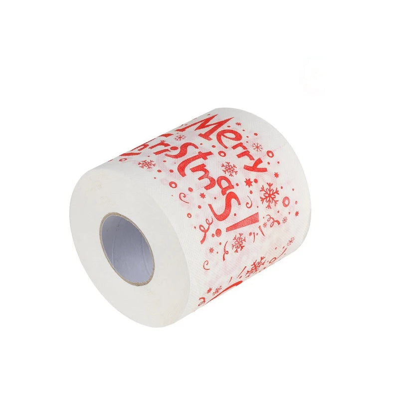 Christmas Toilet Roll Paper for Home Decor, Santa Claus Bath, Xmas Supplies, Tissue Roll, 10x10cm, 1Pc