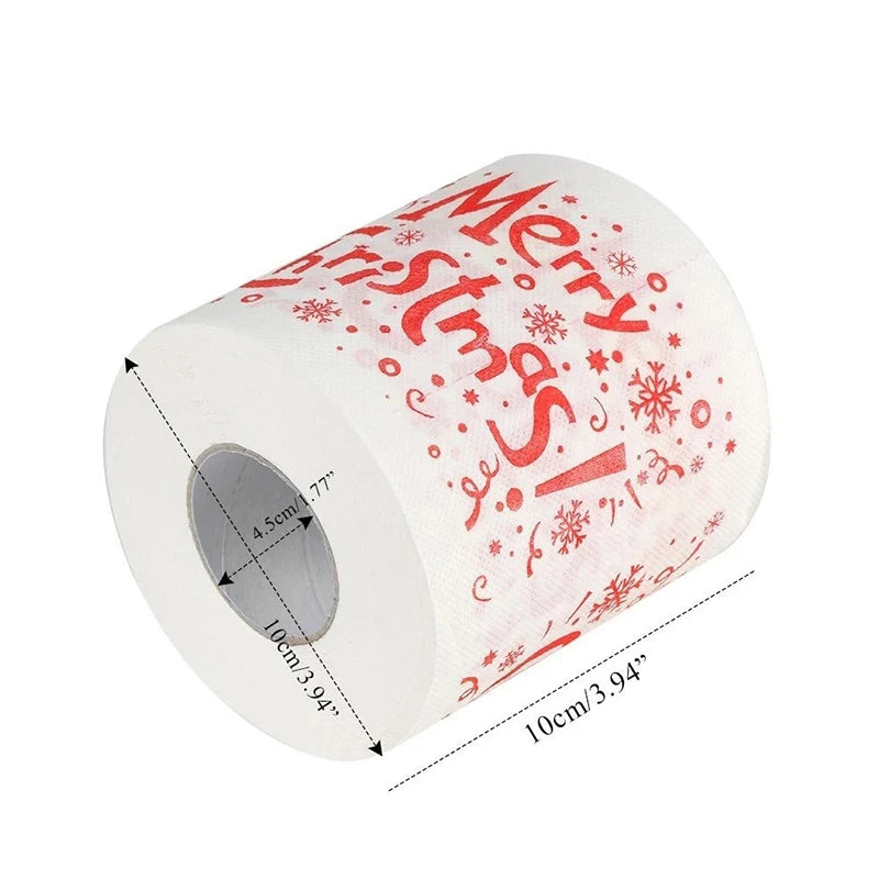 Christmas Toilet Roll Paper for Home Decor, Santa Claus Bath, Xmas Supplies, Tissue Roll, 10x10cm, 1Pc