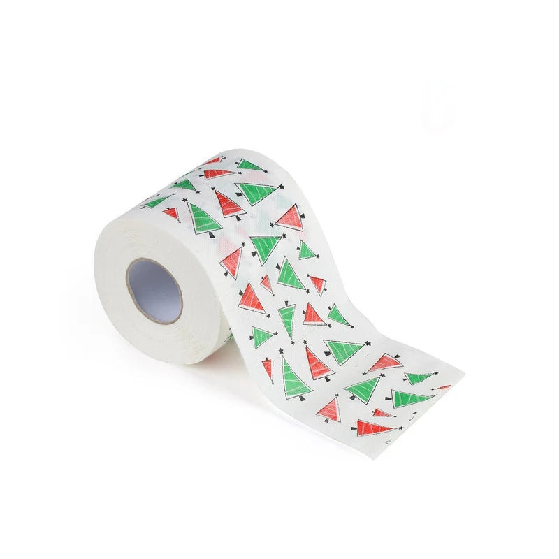 Christmas Toilet Roll Paper for Home Decor, Santa Claus Bath, Xmas Supplies, Tissue Roll, 10x10cm, 1Pc