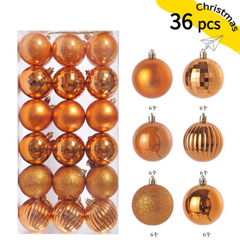24/36Pcs Christmas Decoration 3/4CM Balls Hanging Christmas Tree Pendants Ornaments for Home Party Decor New Year Gift Accessory