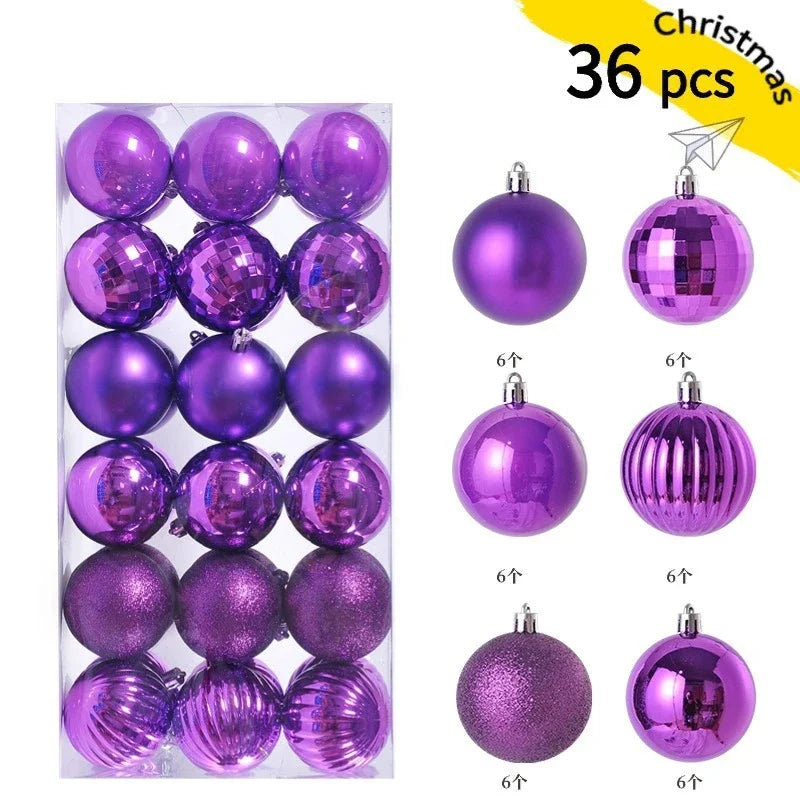 24/36Pcs Christmas Decoration 3/4CM Balls Hanging Christmas Tree Pendants Ornaments for Home Party Decor New Year Gift Accessory
