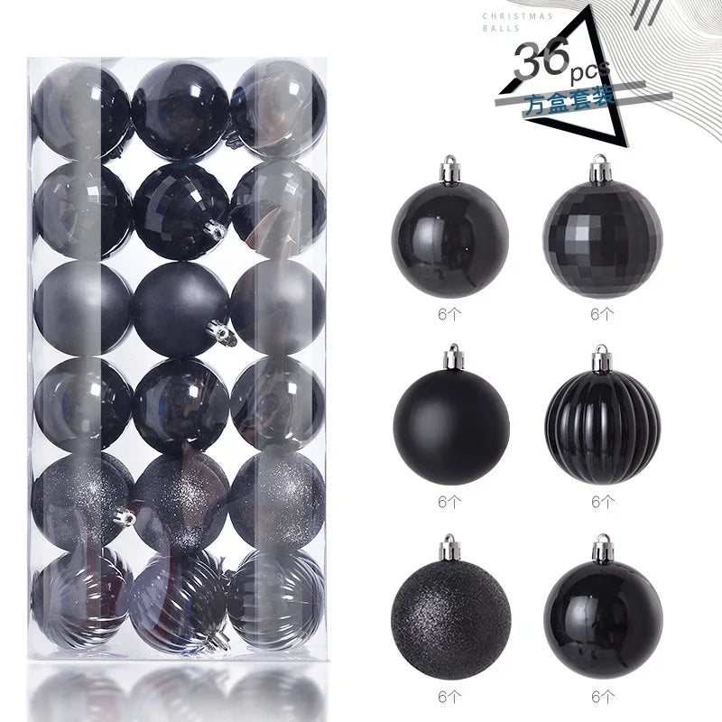 24/36Pcs Christmas Decoration 3/4CM Balls Hanging Christmas Tree Pendants Ornaments for Home Party Decor New Year Gift Accessory