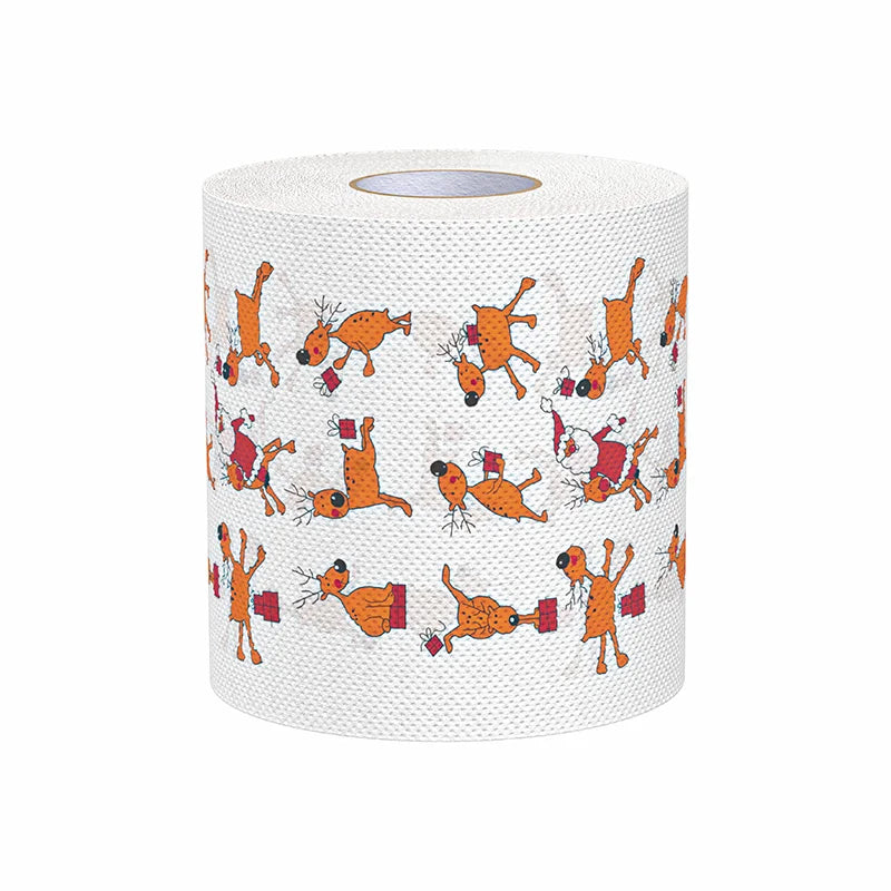 Christmas Toilet Roll Paper for Home Decor, Santa Claus Bath, Xmas Supplies, Tissue Roll, 10x10cm, 1Pc