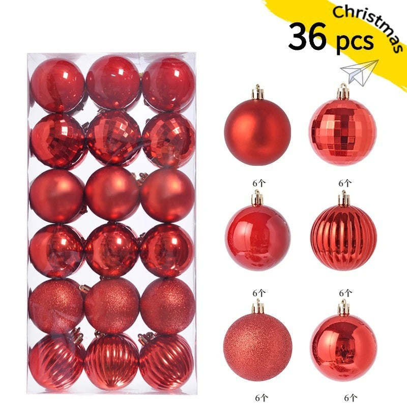 24/36Pcs Christmas Decoration 3/4CM Balls Hanging Christmas Tree Pendants Ornaments for Home Party Decor New Year Gift Accessory