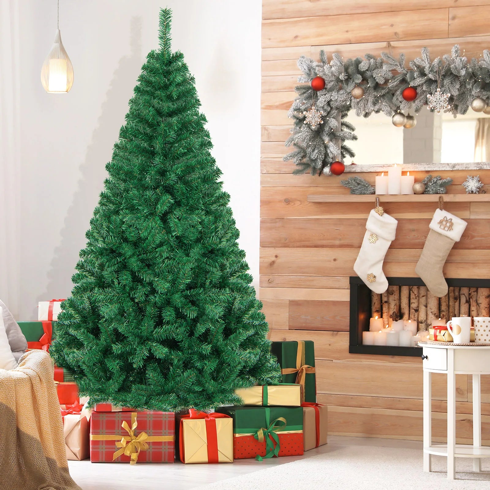 7Ft Artificial PVC Christmas Tree W/Stand Holiday Season Indoor Outdoor Green