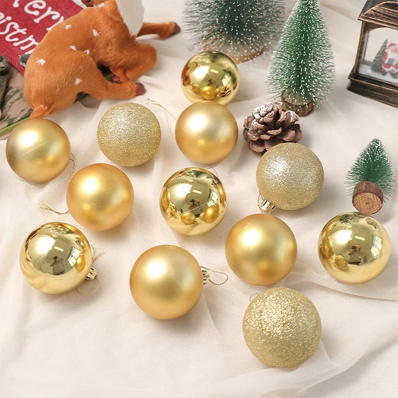 24/36Pcs Christmas Decoration 3/4CM Balls Hanging Christmas Tree Pendants Ornaments for Home Party Decor New Year Gift Accessory