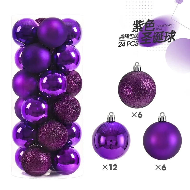 24/36Pcs Christmas Decoration 3/4CM Balls Hanging Christmas Tree Pendants Ornaments for Home Party Decor New Year Gift Accessory