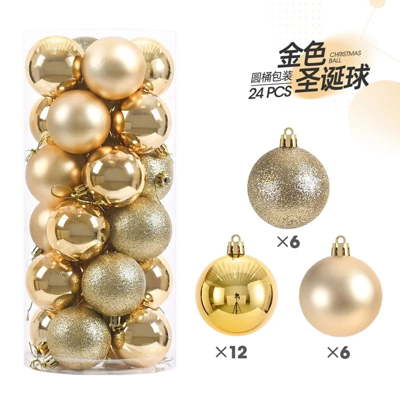 24/36Pcs Christmas Decoration 3/4CM Balls Hanging Christmas Tree Pendants Ornaments for Home Party Decor New Year Gift Accessory