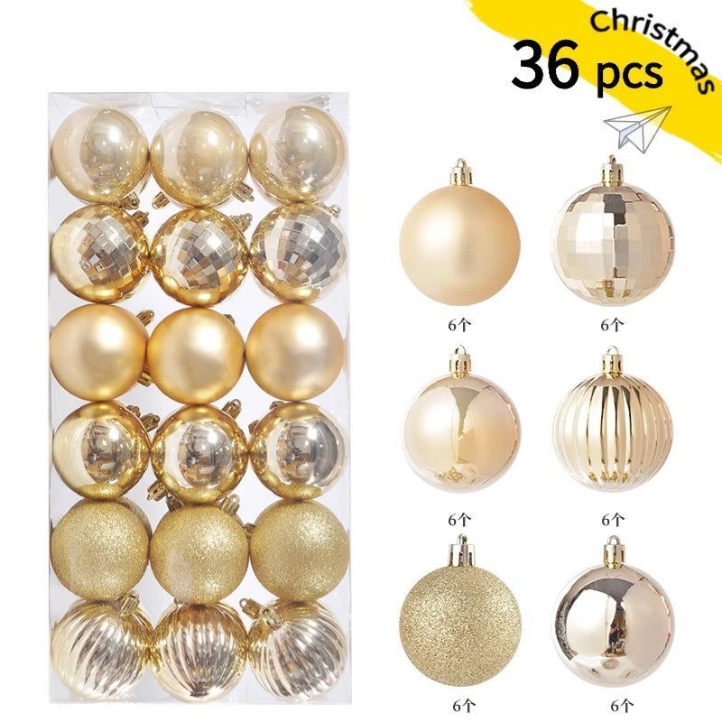 24/36Pcs Christmas Decoration 3/4CM Balls Hanging Christmas Tree Pendants Ornaments for Home Party Decor New Year Gift Accessory