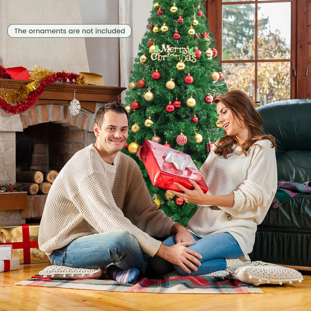 7Ft Artificial PVC Christmas Tree W/Stand Holiday Season Indoor Outdoor Green