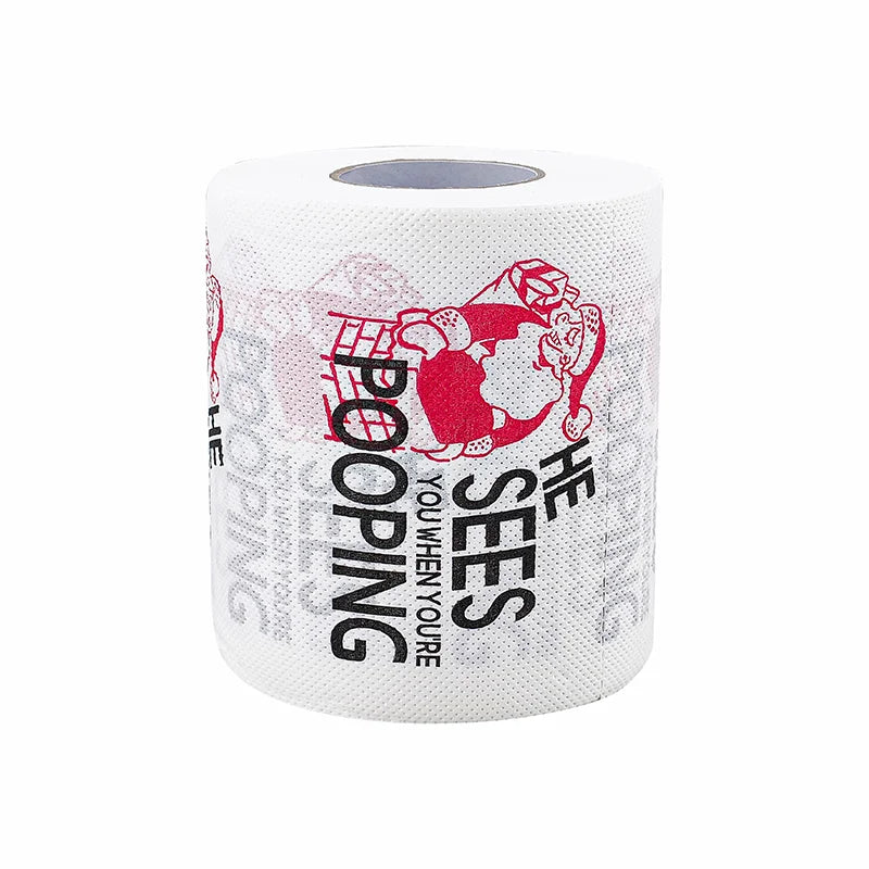 Christmas Toilet Roll Paper for Home Decor, Santa Claus Bath, Xmas Supplies, Tissue Roll, 10x10cm, 1Pc