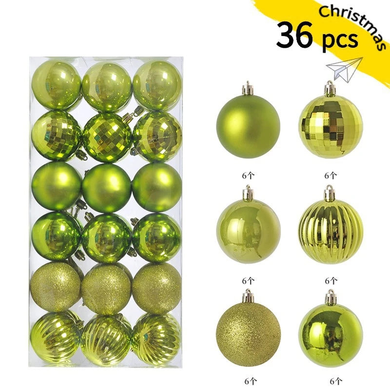 24/36Pcs Christmas Decoration 3/4CM Balls Hanging Christmas Tree Pendants Ornaments for Home Party Decor New Year Gift Accessory