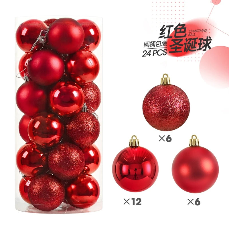 24/36Pcs Christmas Decoration 3/4CM Balls Hanging Christmas Tree Pendants Ornaments for Home Party Decor New Year Gift Accessory